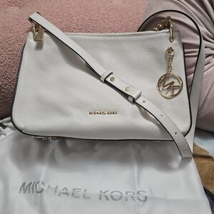 Michael Kors White Leather Shoulder Bag